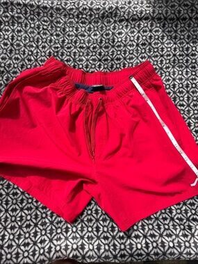 surf style Bright Red Men's Swim Trunks